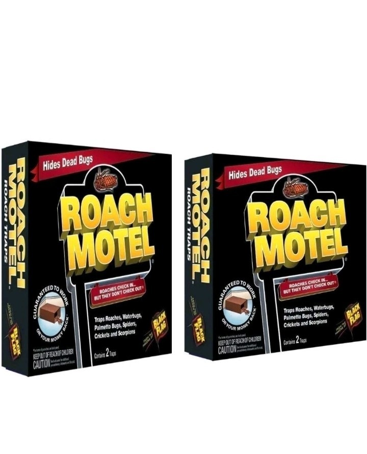 2 Pack Black Flag Roach Motel Traps Household Pests 2 Traps Each