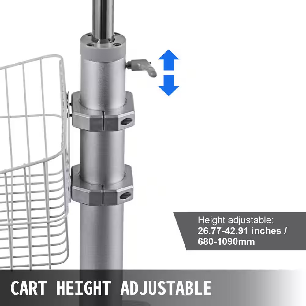 Medical Cart, Salon Cart with Wheels, Mobile Trolley Cart Height Adjustable,Roll