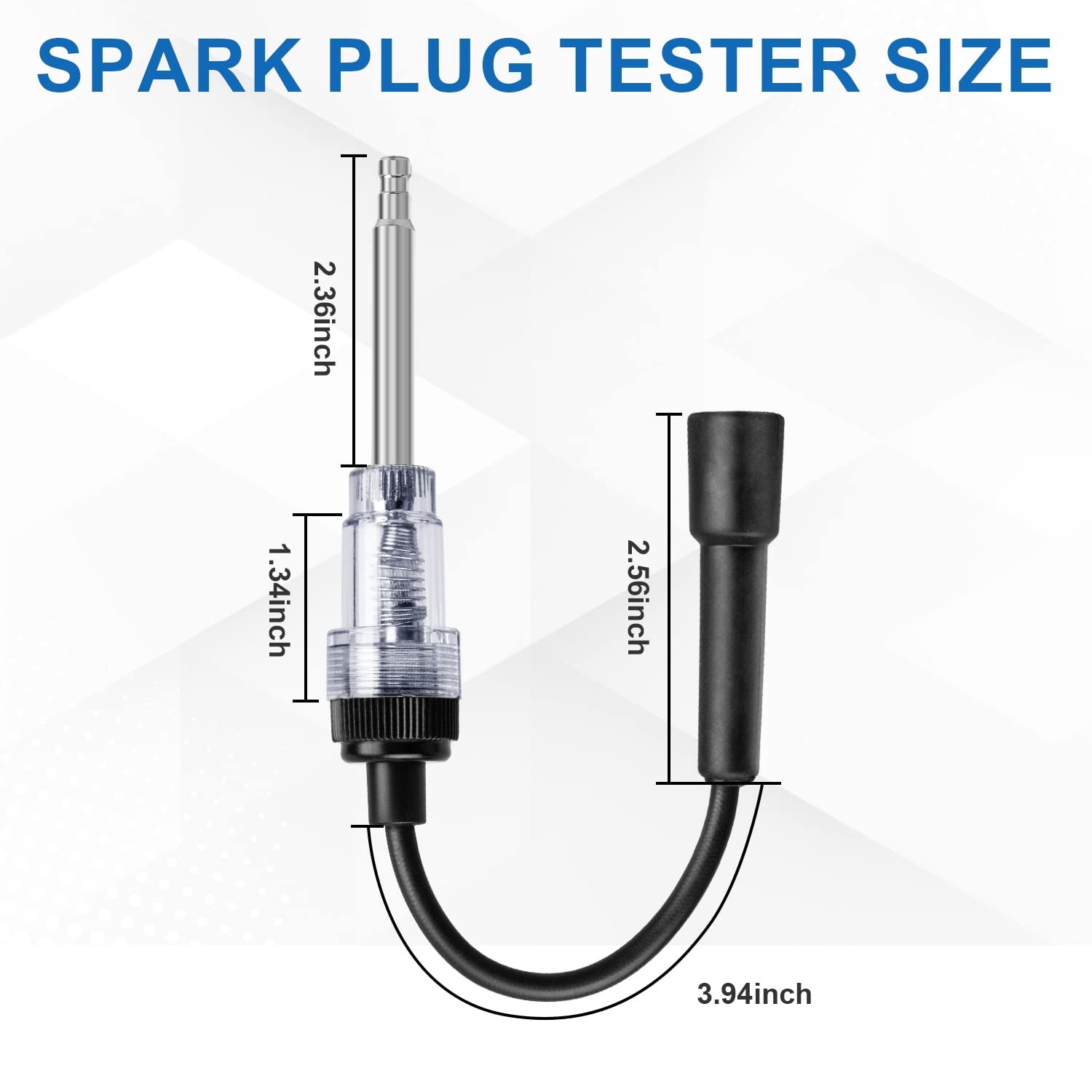 2PCS Inline Spark Plug Testers, Small Armature Diagnostic Detector Black
