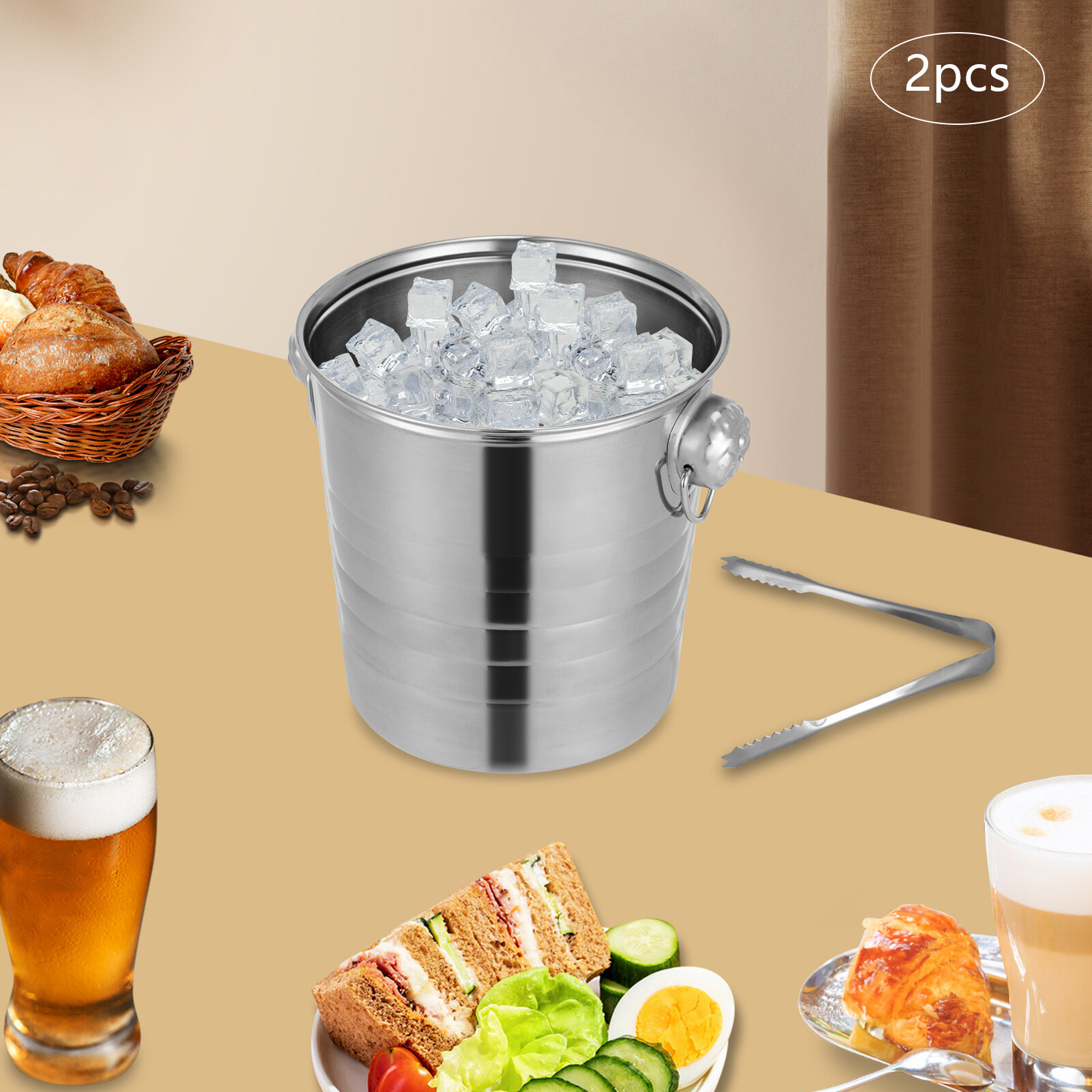 Stainless Steel Beverage Tubs Large Ice Bucket Drink Buckets For Parties Wedding