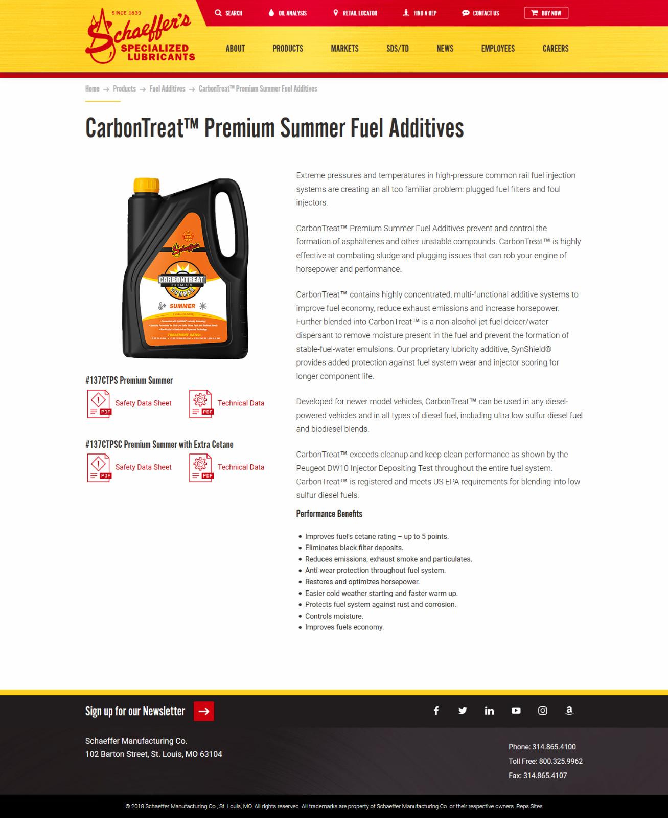 SCHAEFFER #137-CTPA Carbon-Treat for Diesel Fuel Systems