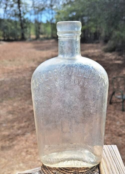 Antique Vintage Taylor & Williams Glass FULL PINT  Cork Top  Bottle 7 1/2" Tall