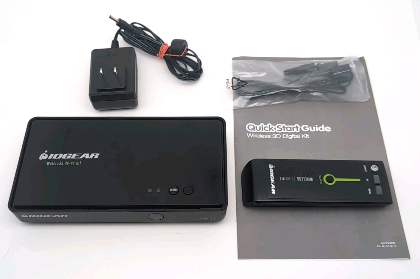 IOGEAR 3D-HD Wireless 3D-HD TRANSMITTER, POWER CORD, & REMOTE NO RECEIVER