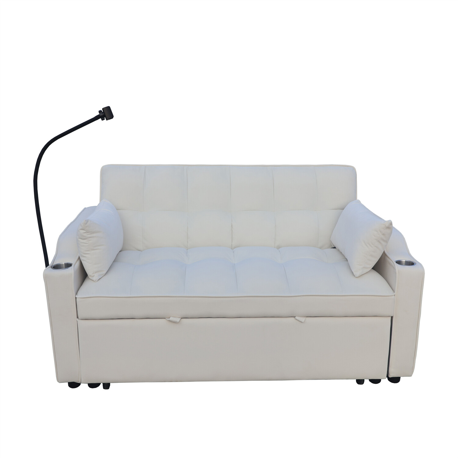 Convertible Sleeper Sofa Bed Loveseat Sofa 2-Seater Couch w/ Pull-Out Bed