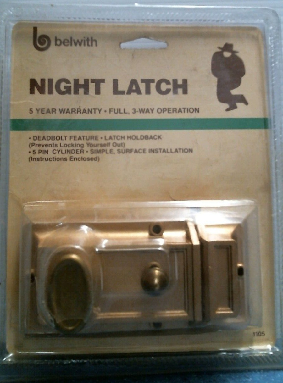 Belwith Night Latch Deadbolt Brass,       5 Pin     (1105)   FS