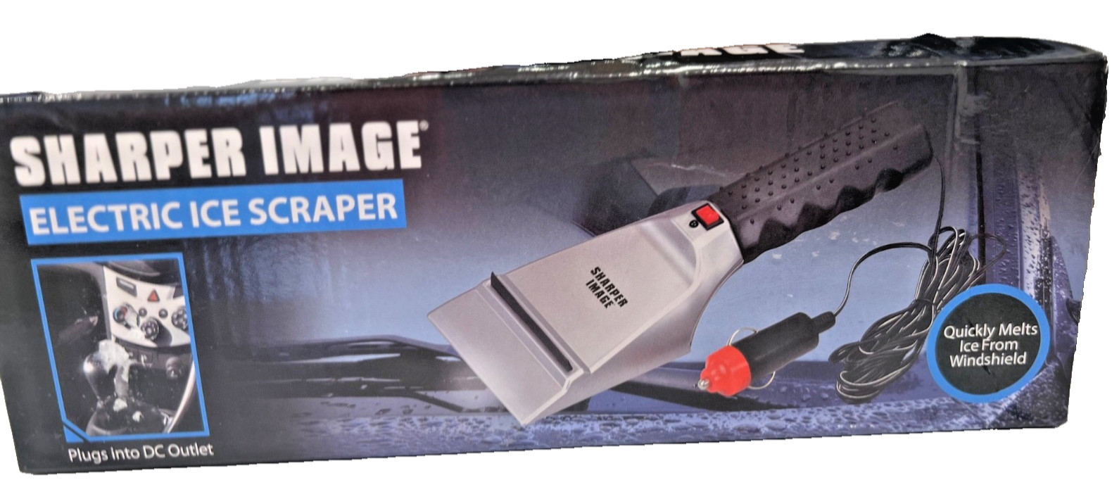 Sharper Image Electric Ice Scraper Heated 12V Plug-In Car Windshield Ice Remover