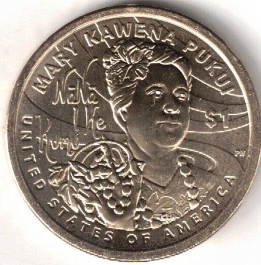 2025-P $1 Brilliant Uncirculated Mary Kawena Pukui N/A Dollar Coin!