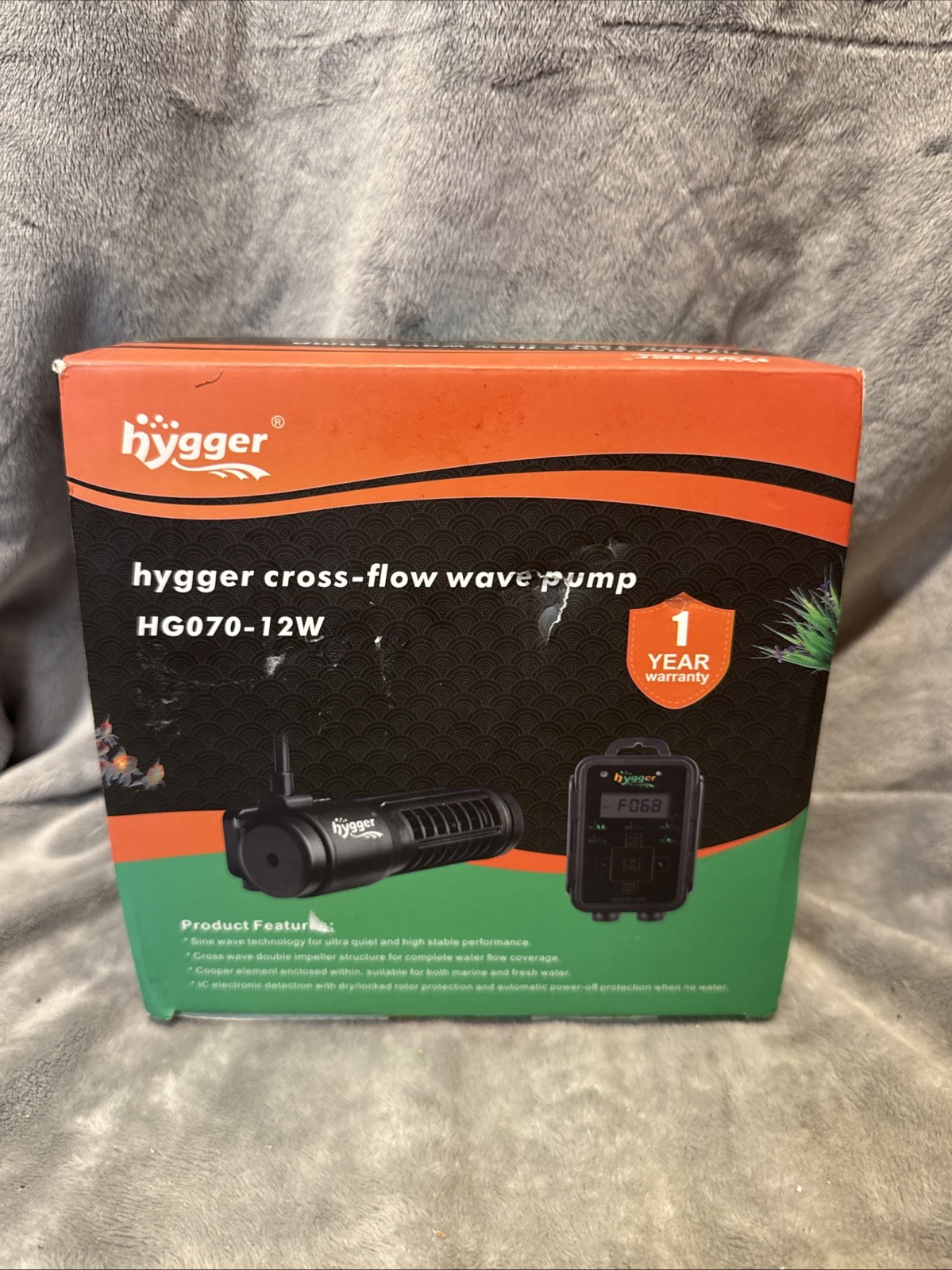 hygger HG070-12W Cross Flow Pump 12W 1350 GPH Aquarium Water Pump