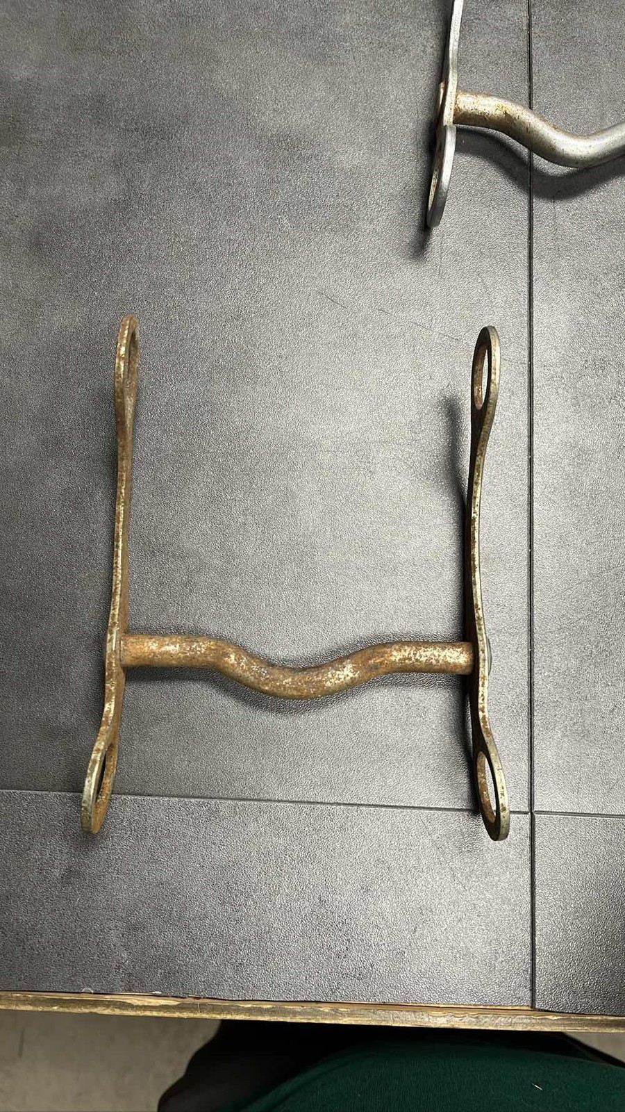 Vintage Rustic Iron Wavy Mouth Curb Horse Bit Western Bridle Tack