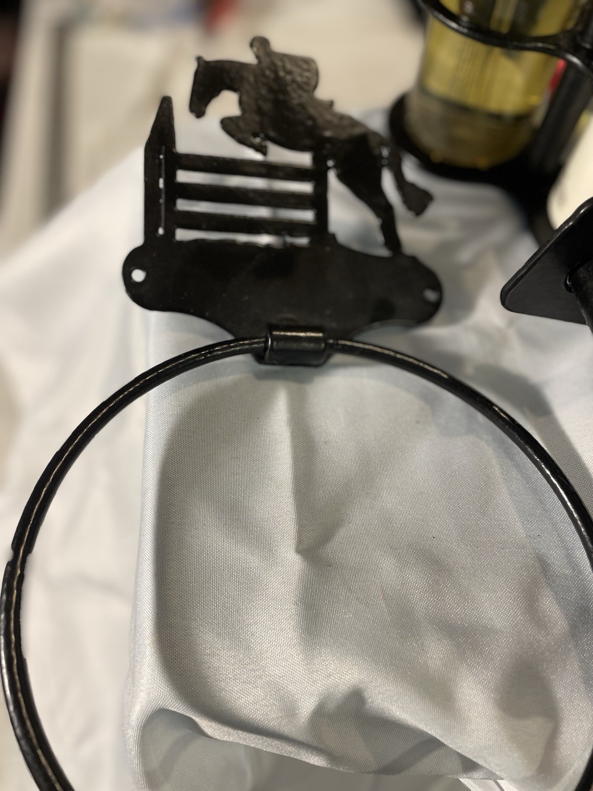 4 Piece Bathroom Equestrian Gun Metal Set