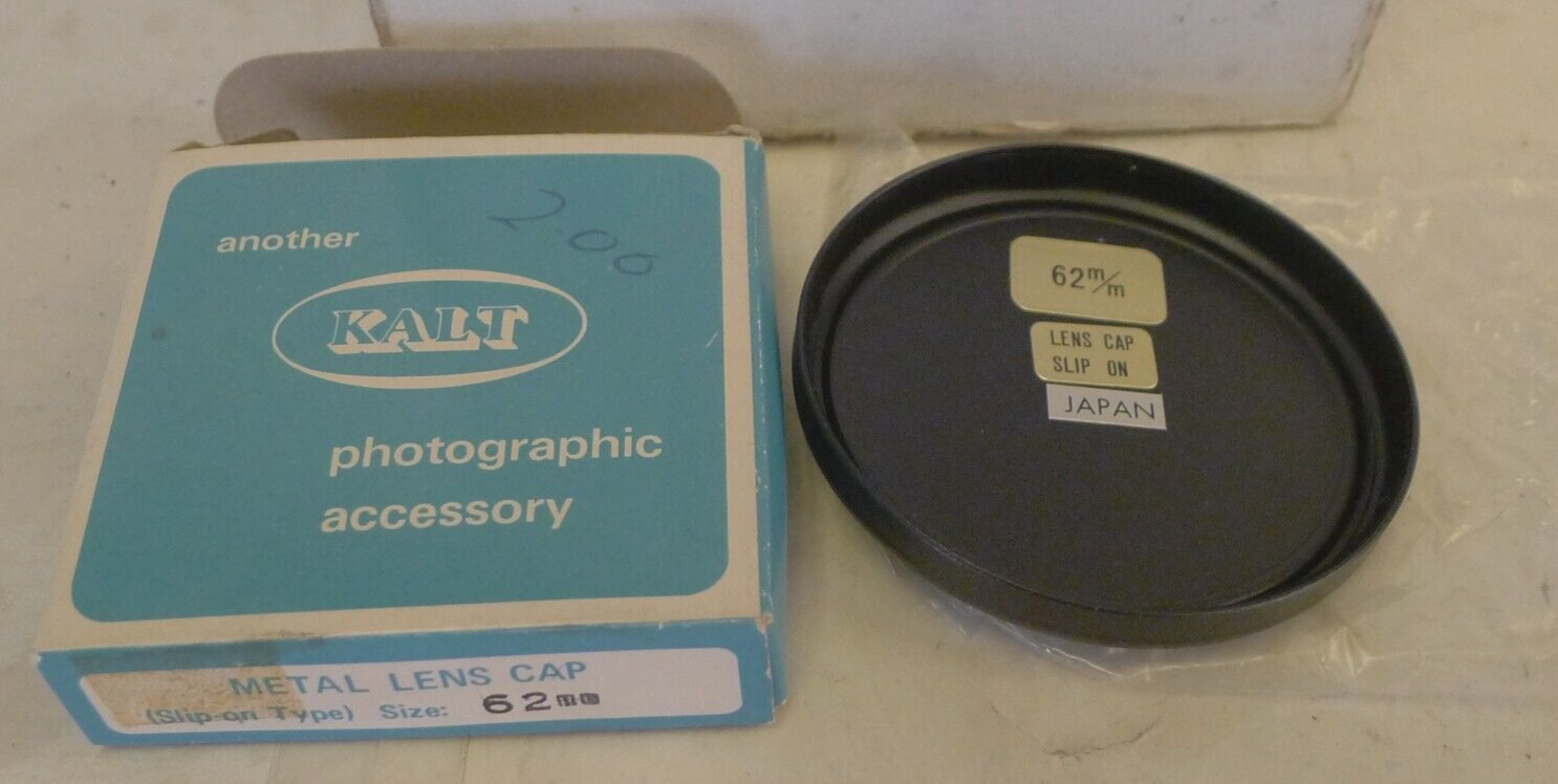 Kalt 62mm Slip On Metal Lens Cap with Original Box - NOS - Japan Made