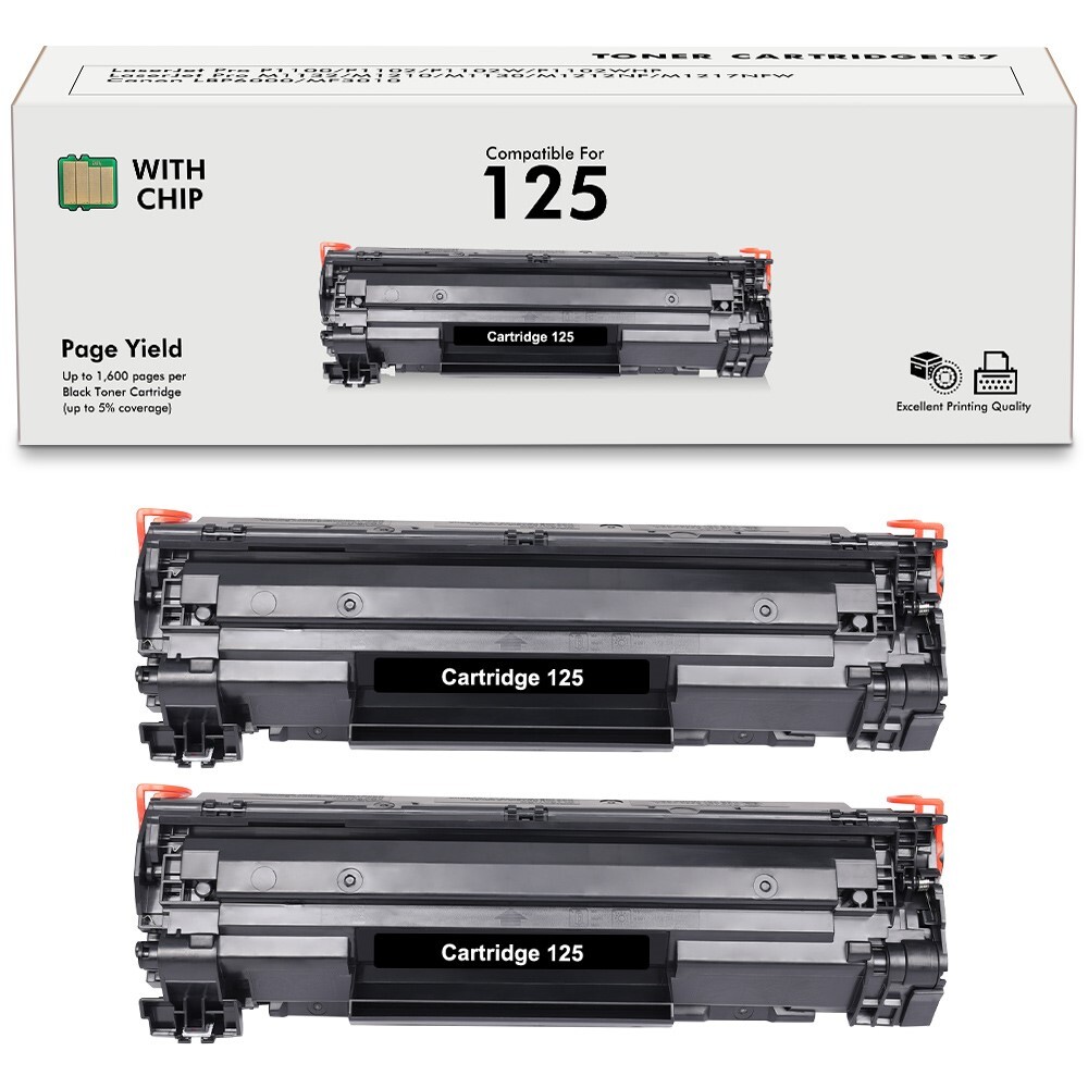 2 Pack CRG-125 For Canon 125 Toner Cartridge ImageCLASS MF3010 LBP6000 LBP6030w