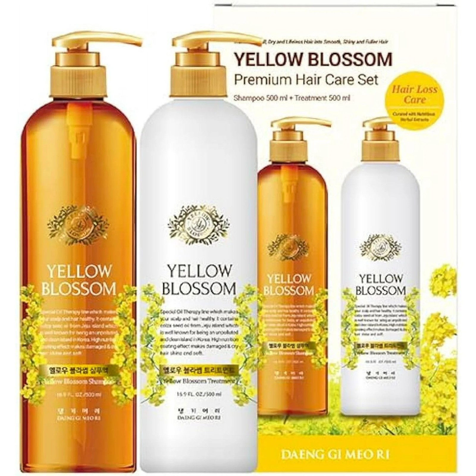 Daeng Gi Meo Ri -Yellow Blossom Premium Hair Care Shampoo & Treatment Set 1000ml