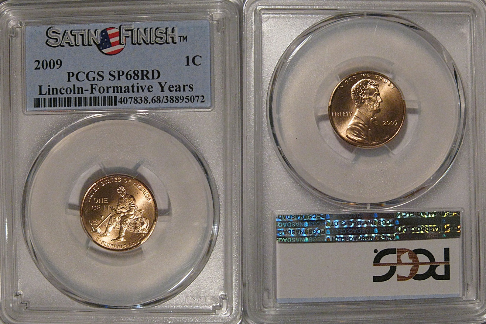 2009 P Lincoln Formative Years 1c Cent PCGS SP68RD Satin Finish