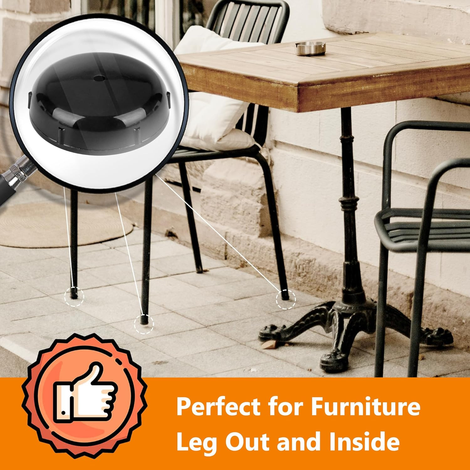 24-Pack Wrought Iron Patio Furniture Feet Caps 1-1/2 Inch round Plastic Outdoor