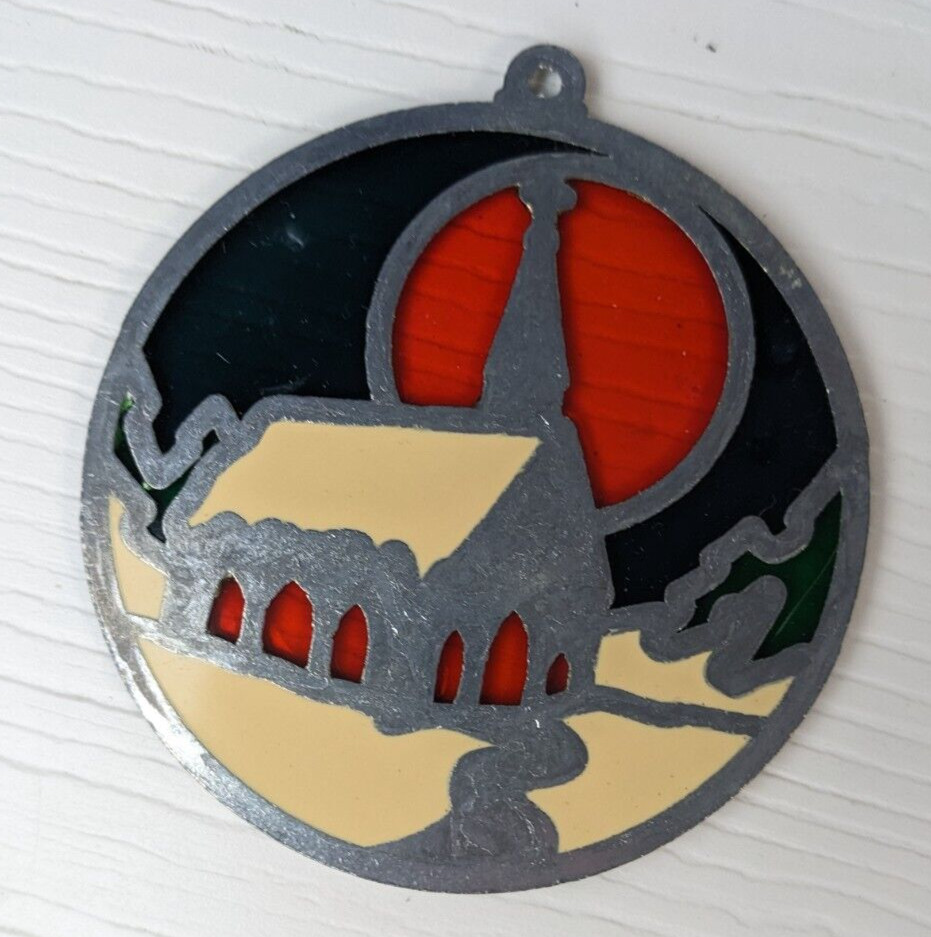 Sun Catcher Church full moon winter scene
