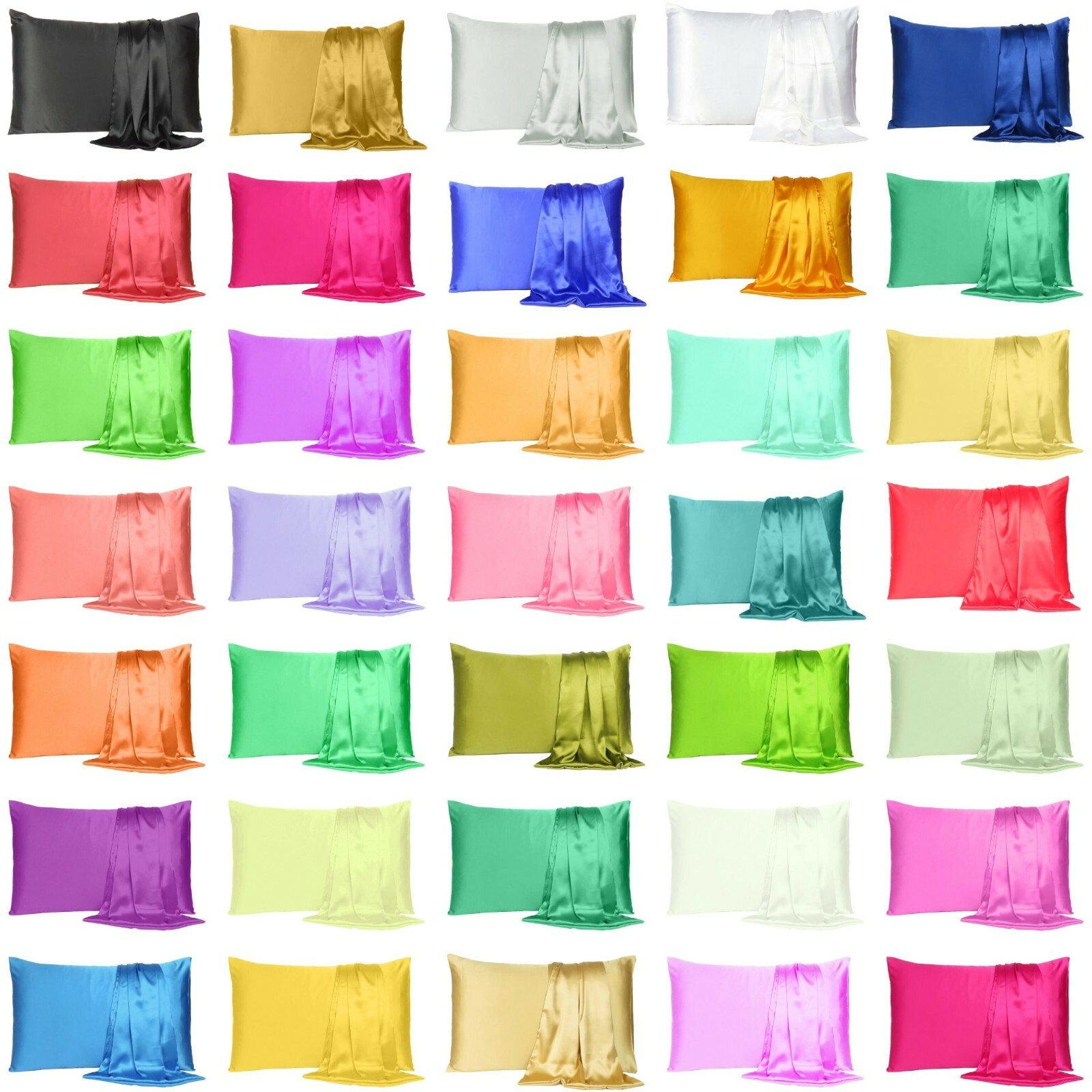 Satin Silk Pillowcase Pillow Case Cover King Queen Standard Cushion Cover New
