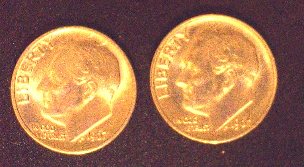 1966 & 1967 ROOSEVELT DIME's "Nice condition - free shipping"