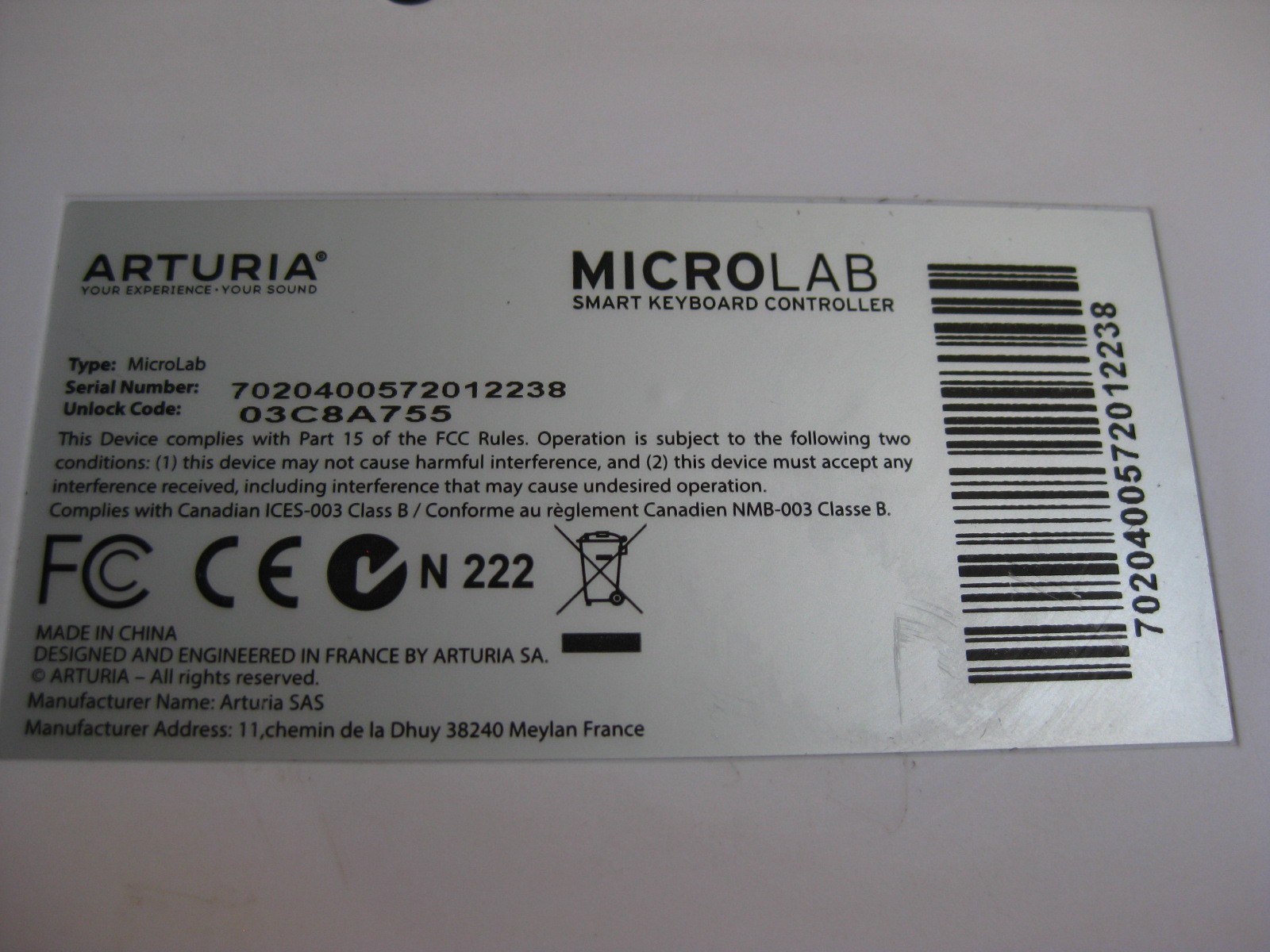 Arturia MicroLab Smart Keyboard Controller MIDI