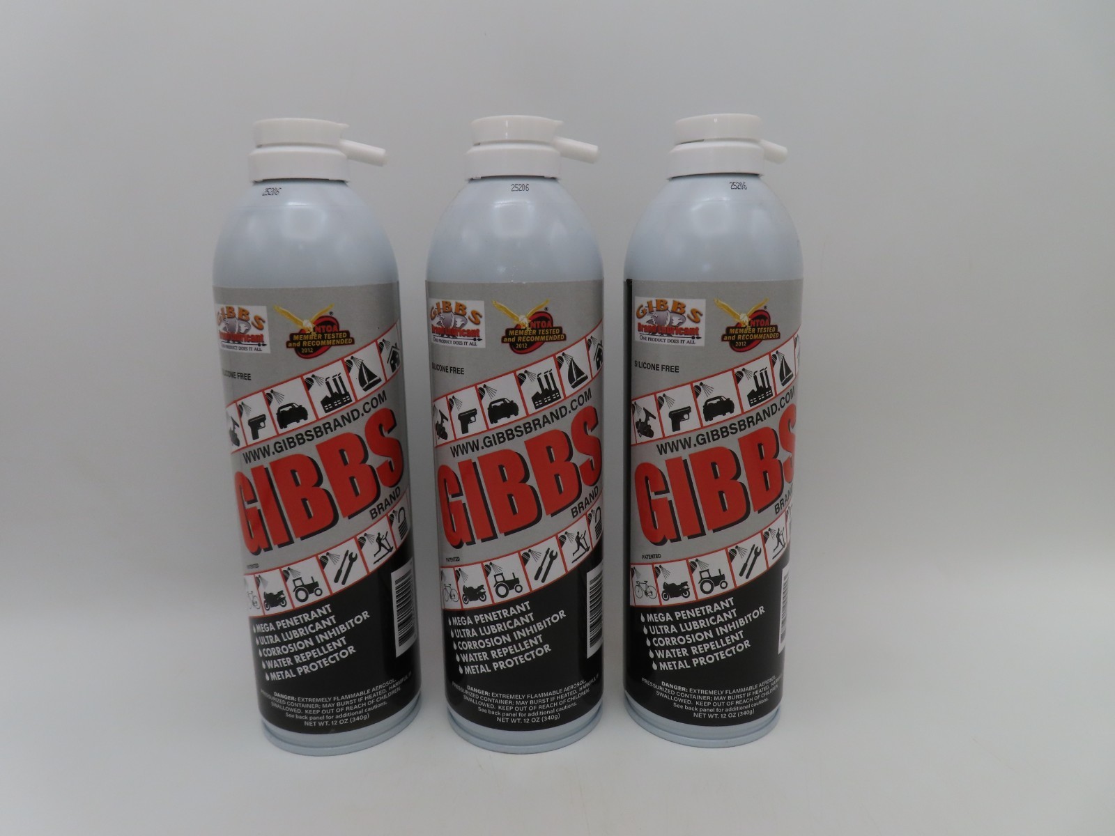 3 CANS OF GIBBS BRAND LUBRICANT PENETRATING OIL CLEANER RESTORER ANTI CORROSIVE