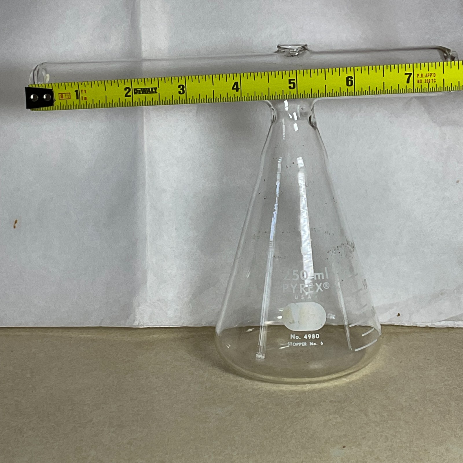Vintage PYREX USA No. 4980 250mL Flask Dispenser Stopper No. 6