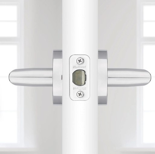 Milan passage door lever w/ round rose