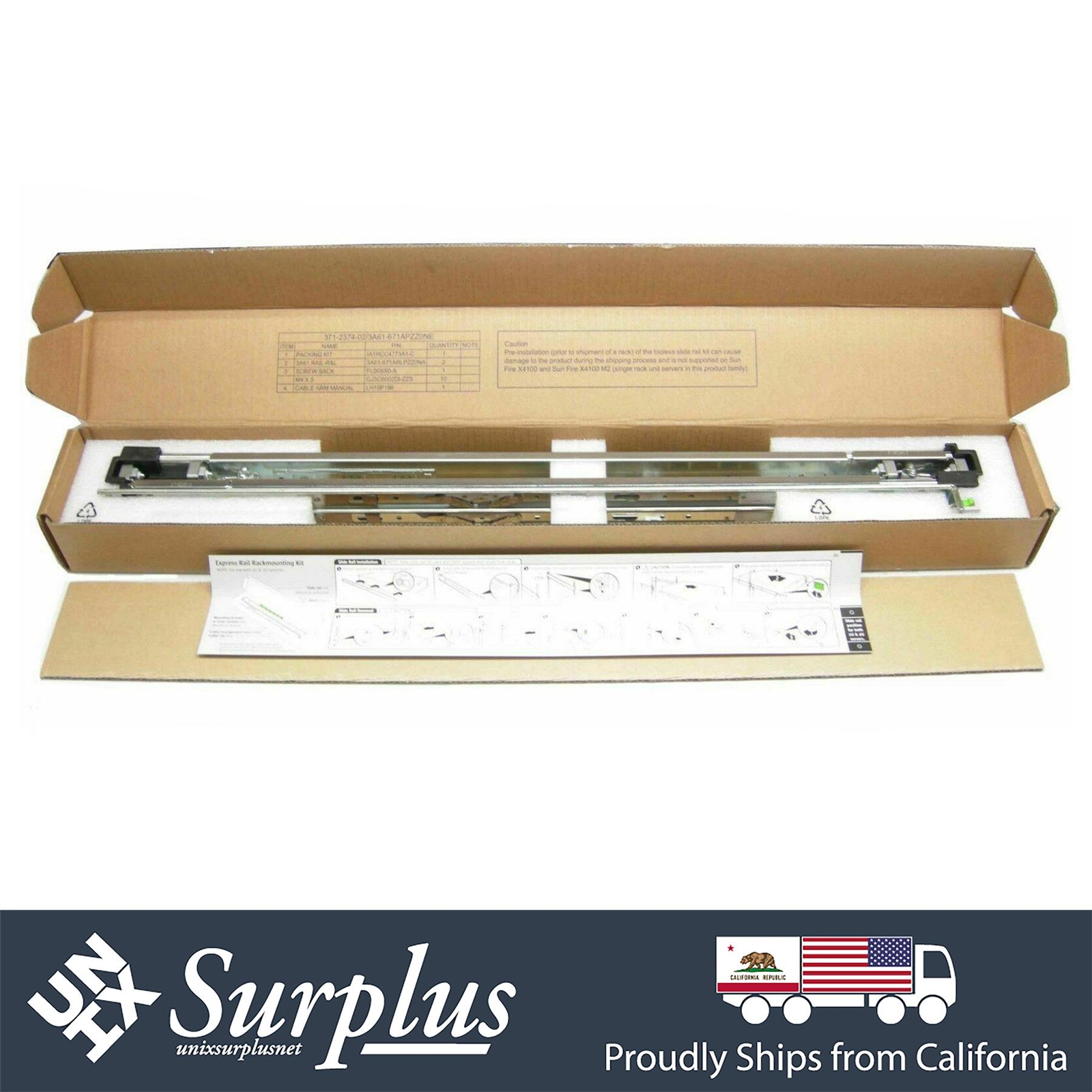 New Oracle Sun Fire X8029A-EZ Rail Kit for X4100 X2200 X4200 X2100 X2250 V125