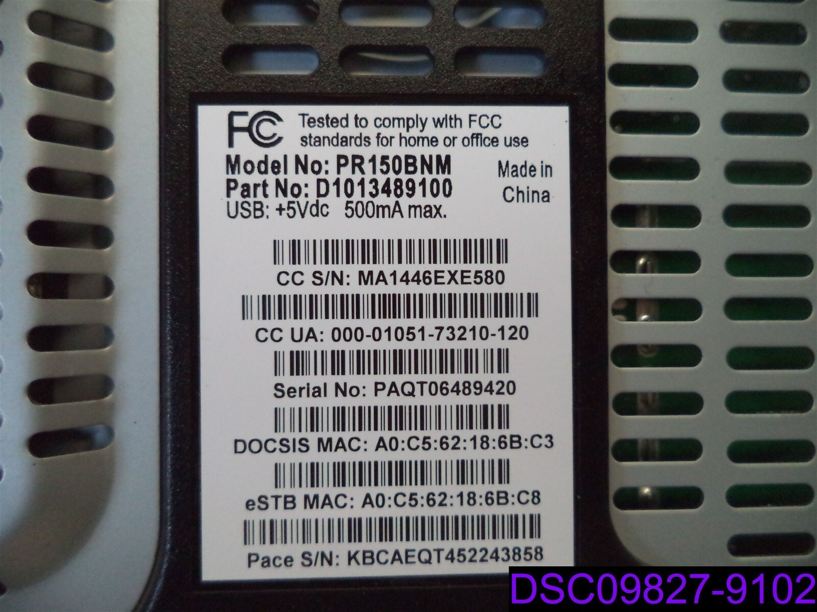 BOX ONLY/NO CORDS Xfinity Comcast Cable Box Model PR150BNM