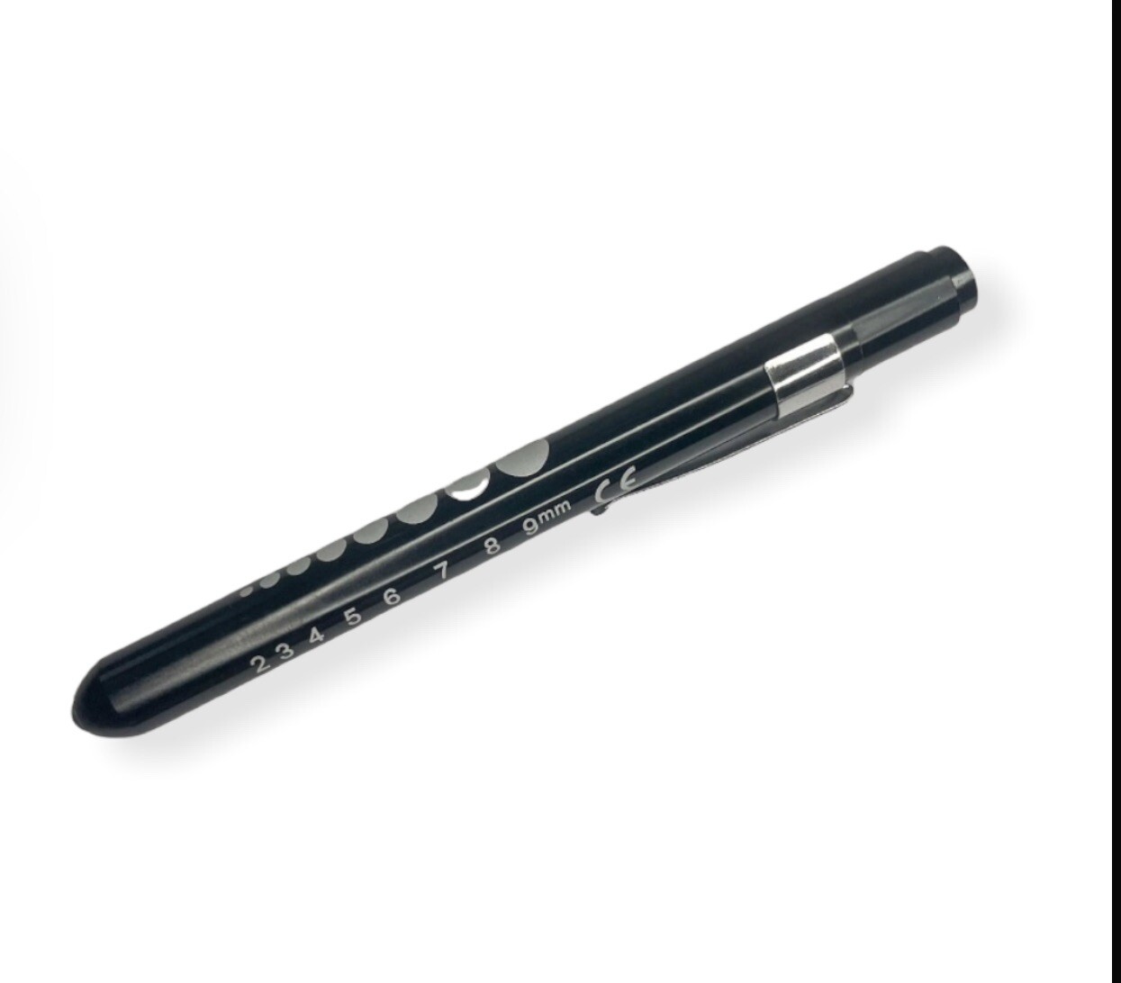 BLACK Medical Pen light White Light LED With Pupil gauge New EMT, Nurse, RT, MD