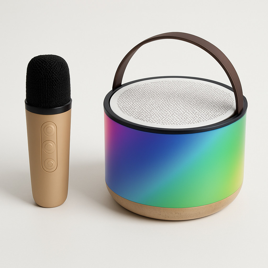 K52 Portable Speaker Microphone Karaoke RGB Bluetooth Wireless Mini Set