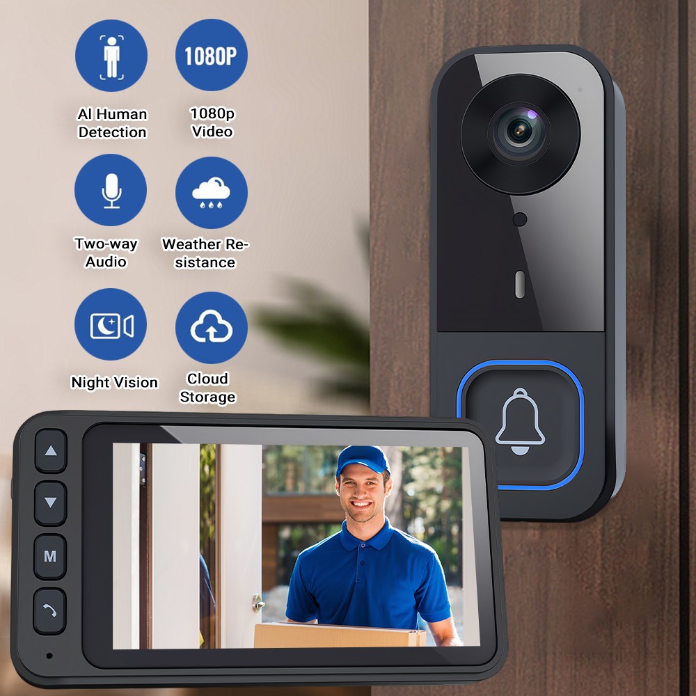 Smart Wireless Doorbell Camera Door Chime Video Intercom Security Night Vision