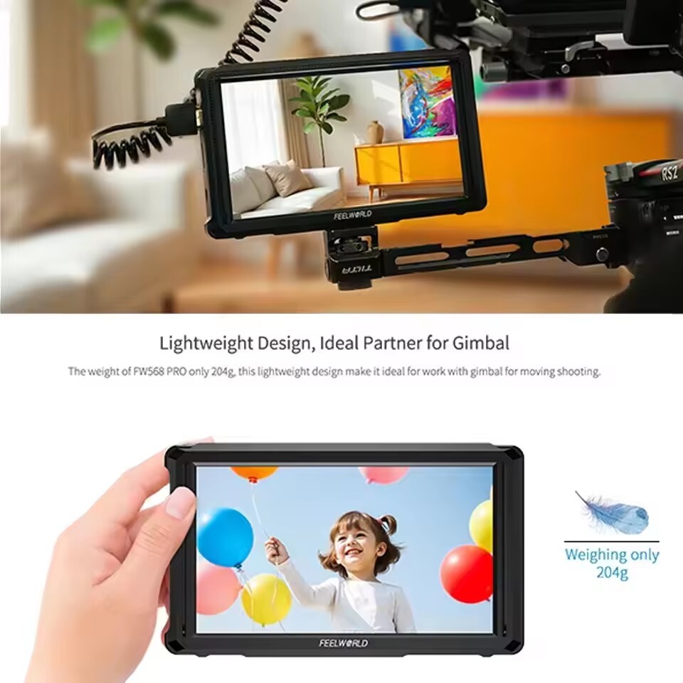 Feelworld FW568 PRO 6 inch HD 1080P HDMI Screen Monitor Camera Video 1200 Nit