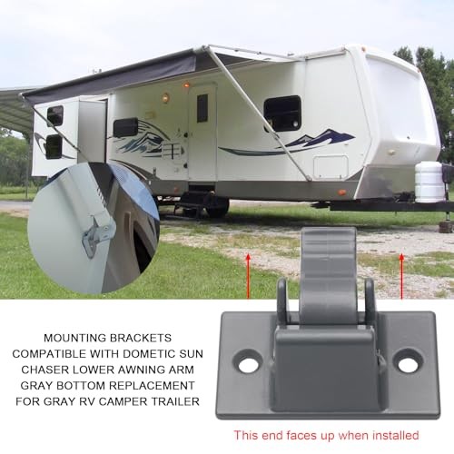 2Pcs Camper Awning Brackets Compatible with Dometic Sun Chaser Lower Gray
