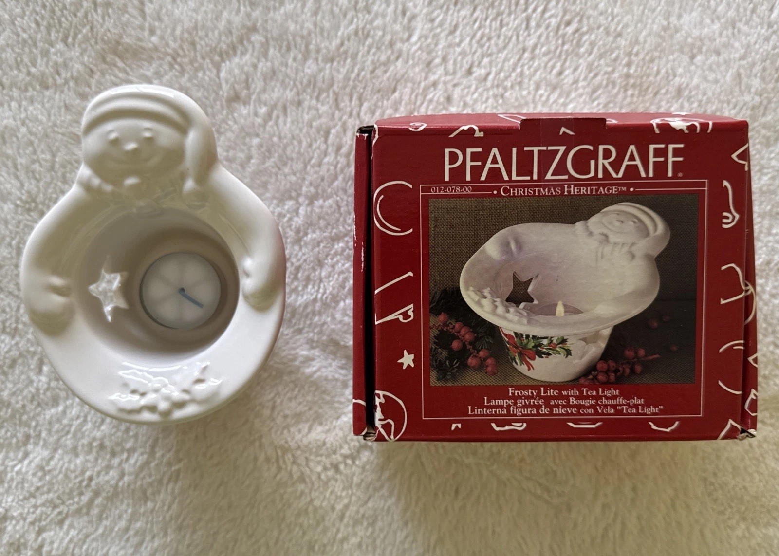 Pfaltzgraff Fosty Tea Light With Box 1998 Free Ship