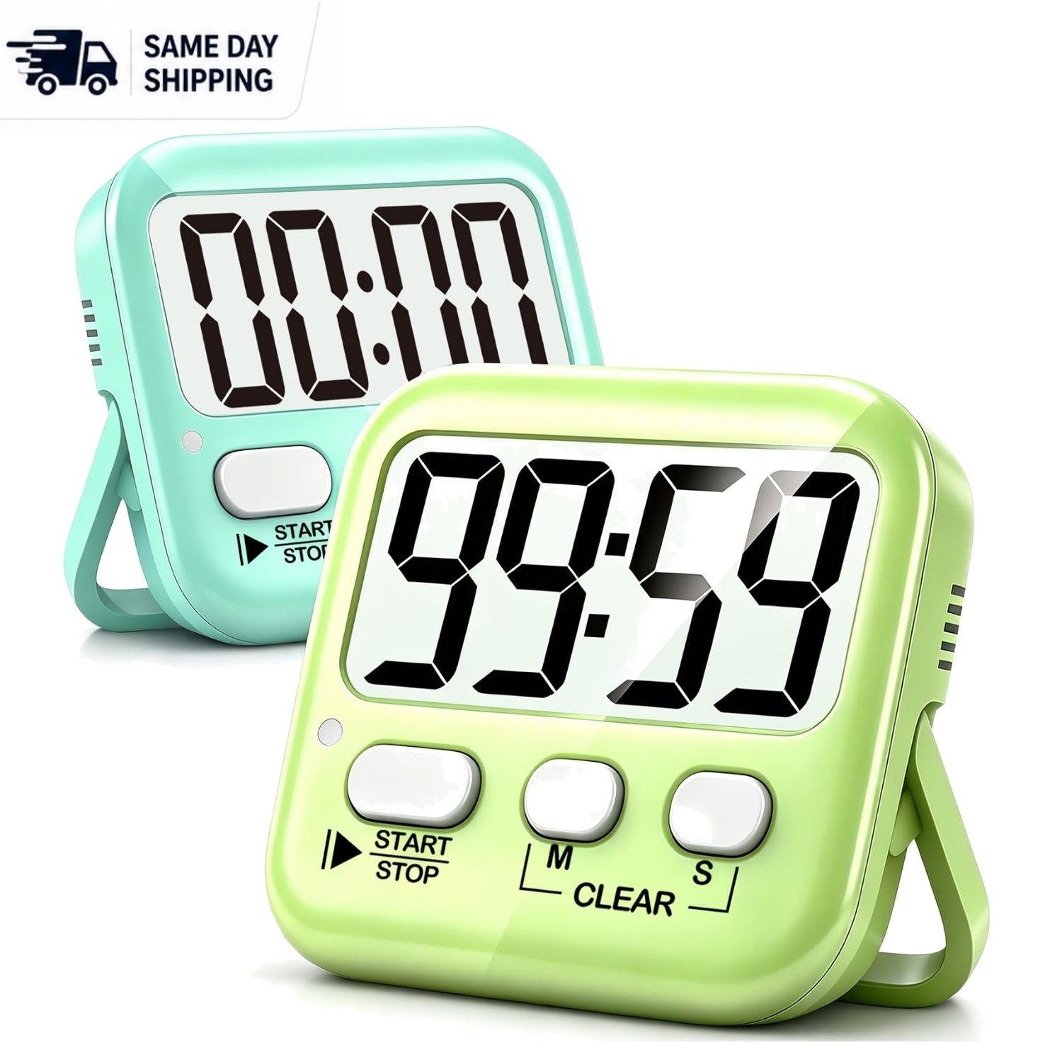 Magnetic Digital Timer Set: 2-Pack for Cooking & Classroom Management, Mute Mode