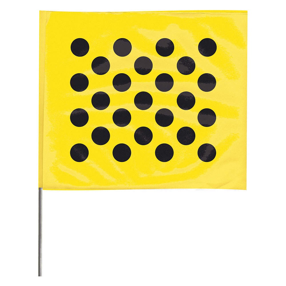 GRAINGER APPROVED 4530YBK20204-200 Marking Flag, 30", Black/Yellow,PK100 3JVK3