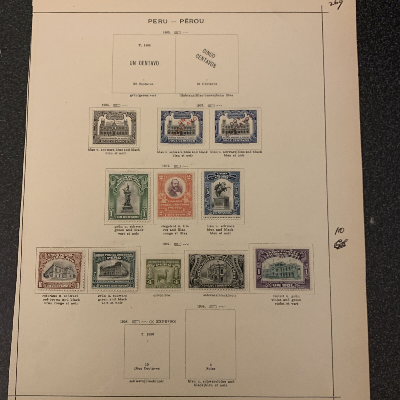 Peru Collection Fine Mint Hinged & Used on Pages