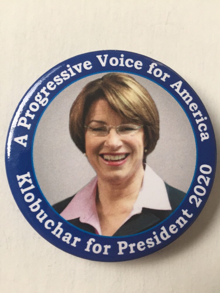 2020 Senator Amy Klobuchar for President 2.25" Button "A Progressive Voice" Pin