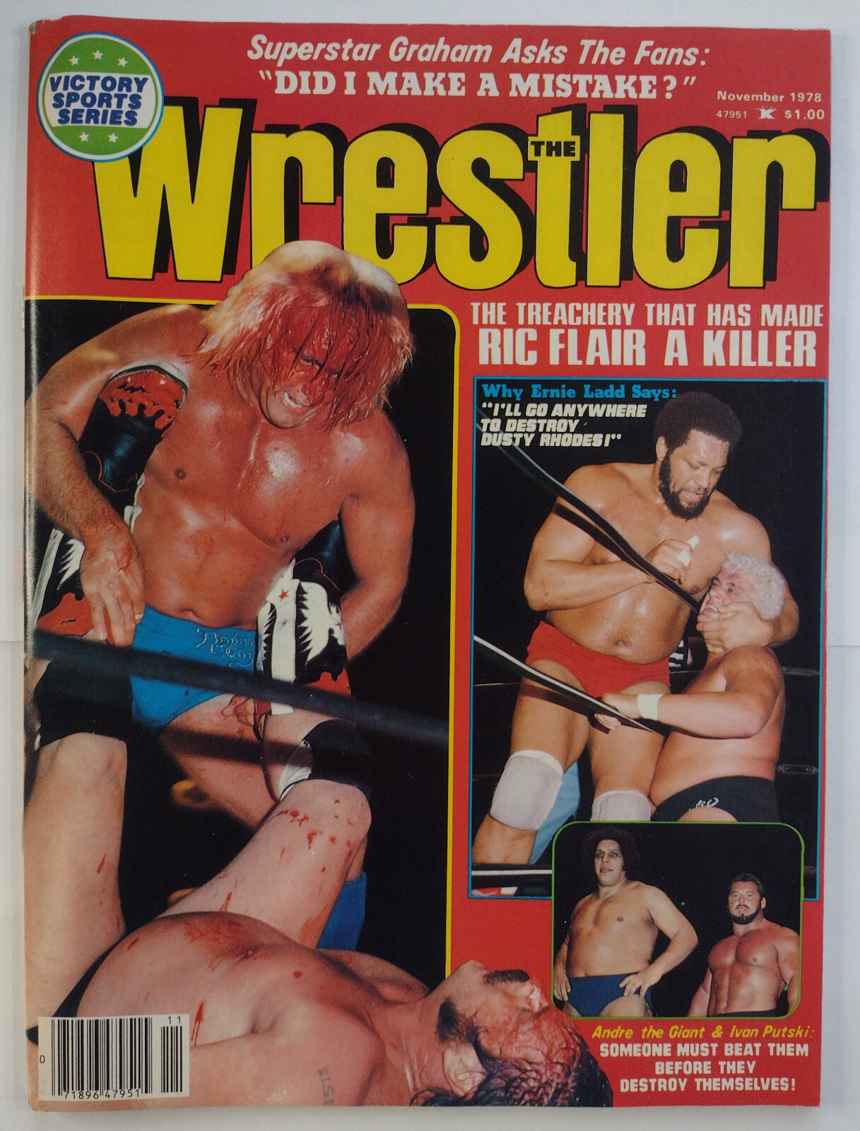 The Wrestler November 1978 Magazine Ric Flair Ernie Ladd WWF PWI