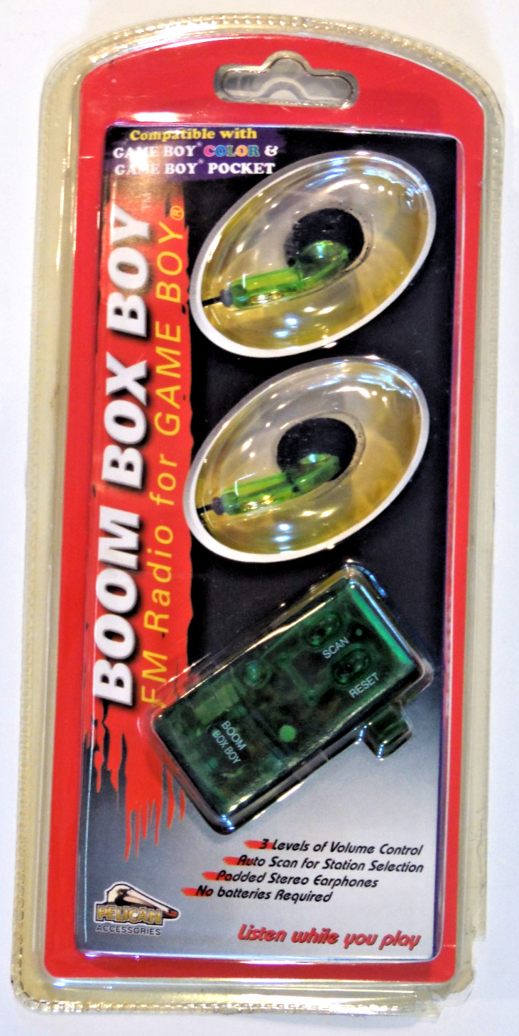 Mini BOOM BOX FM RADIO & Earbuds Pelican for Game Boy Color & Pocket-New Sealed