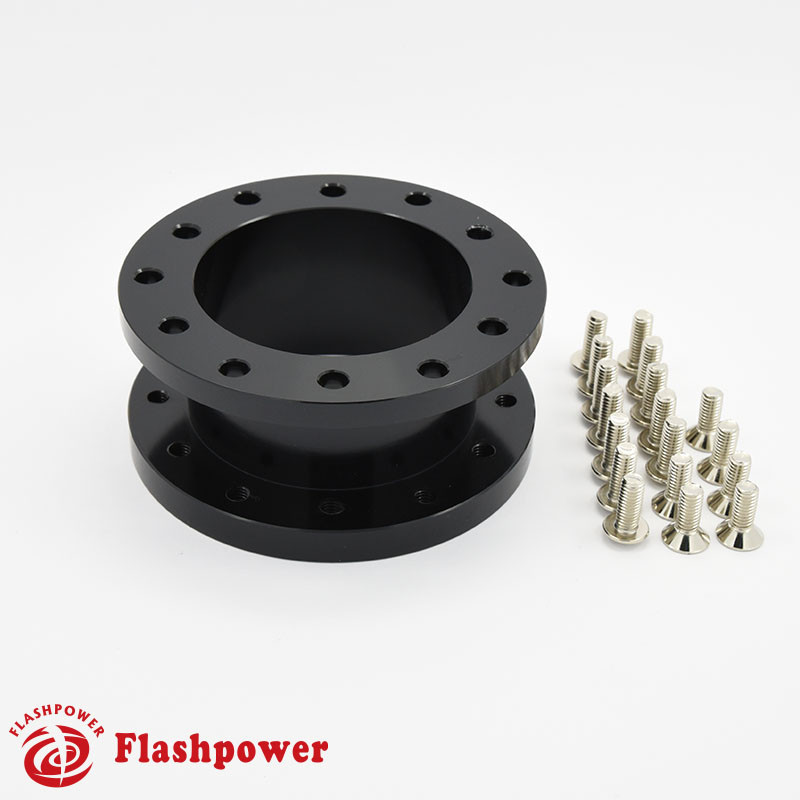 1.5" Steering Wheel Spacer Black Aluminum for MOMO Isotta Sparco OMP