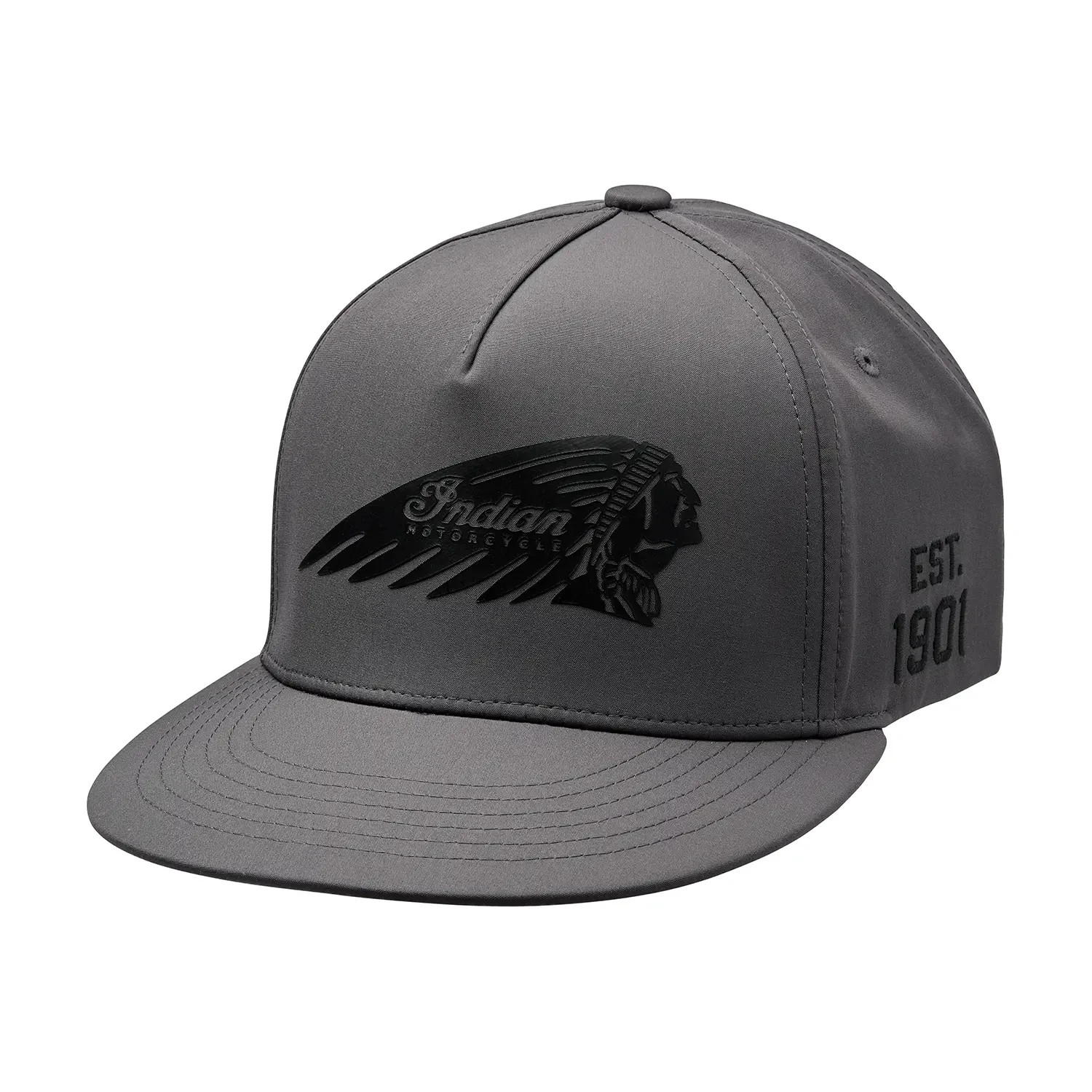 Indian Motorcycle Headdress Print Flat Peak Cap, Gray | 2866490