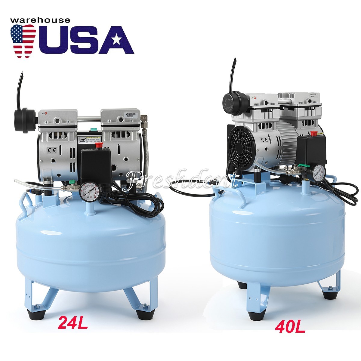 40L/24L Dental Mobile Air Compressor Oil Free Silent Air Pump For Dentist Chair
