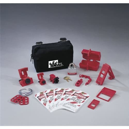 Ideal 44-970 15-Pieces Basic Lockout/Tagout Kit with Small Zippered Pouch