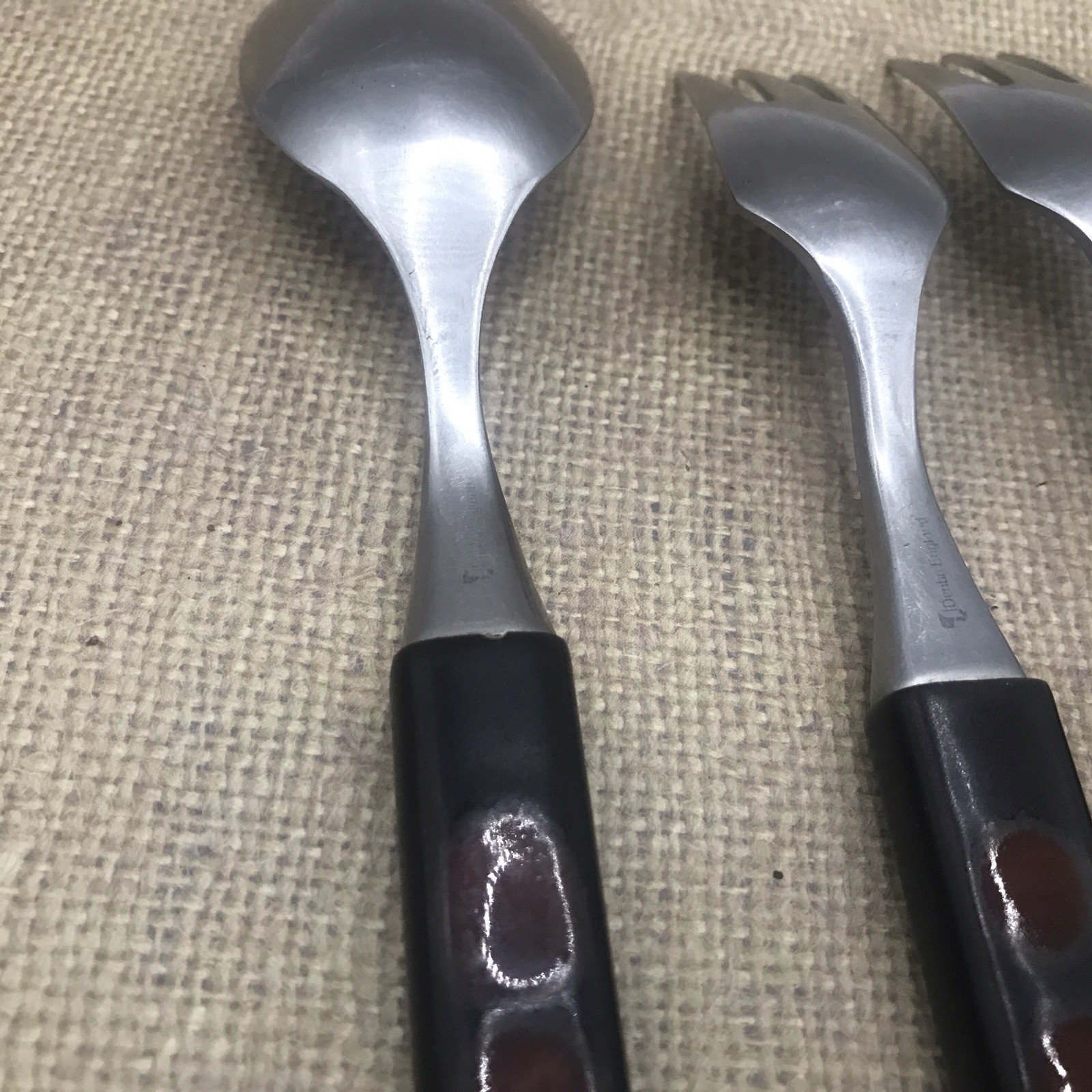 3 Denby Touchstone Garnet Utensils Large Spoon 2 Forks *Note
