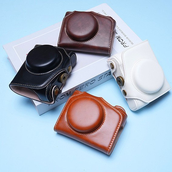 For Canon G7x2 G7x3 Camera Bag PU Leather Dock Case Base Protection  Shell