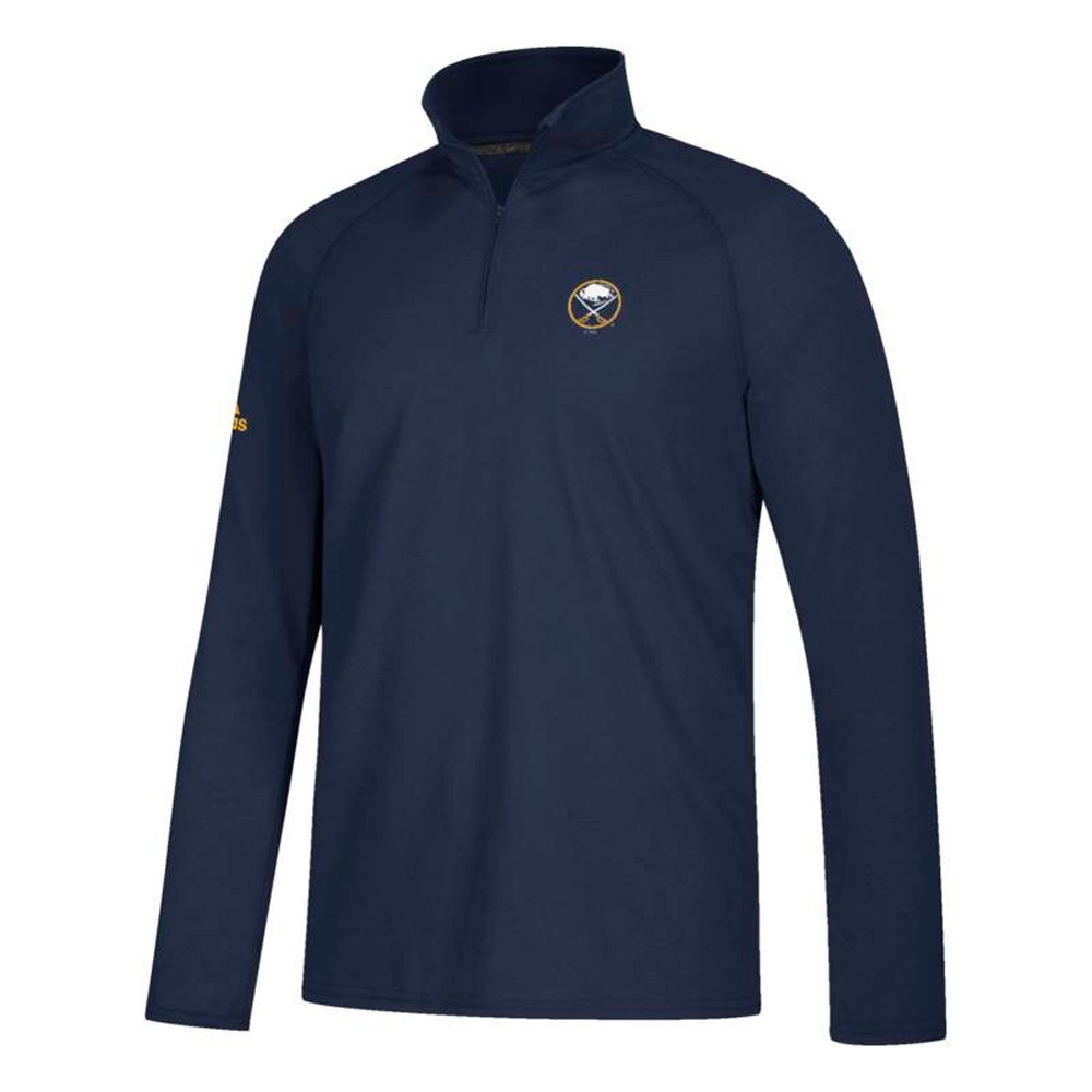 Buffalo Sabres NHL Adidas Men's Navy Blue 1/4 Zip Ultimate Knit Fleece