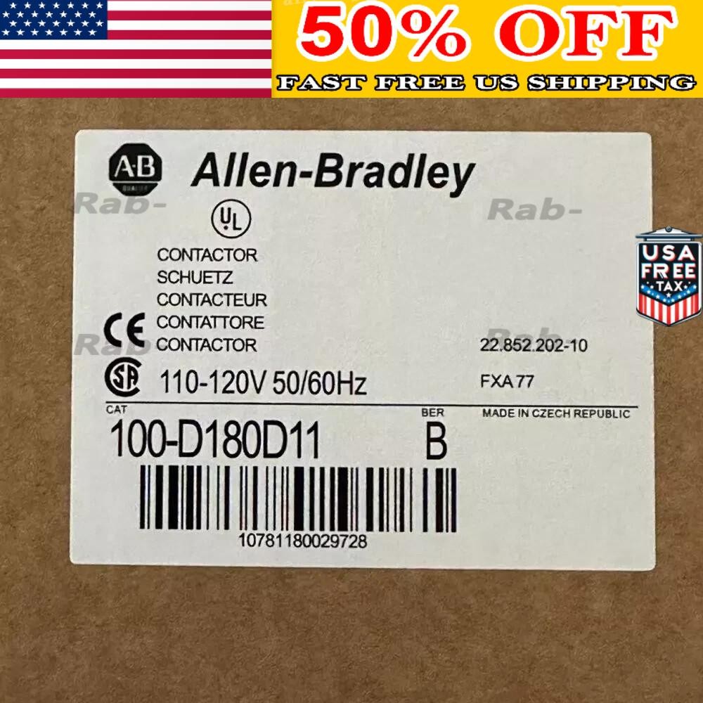Allen-Bradley 100-D180D11 Contactor AB 100D180D11 NEW Factory Sealed US Free Tax