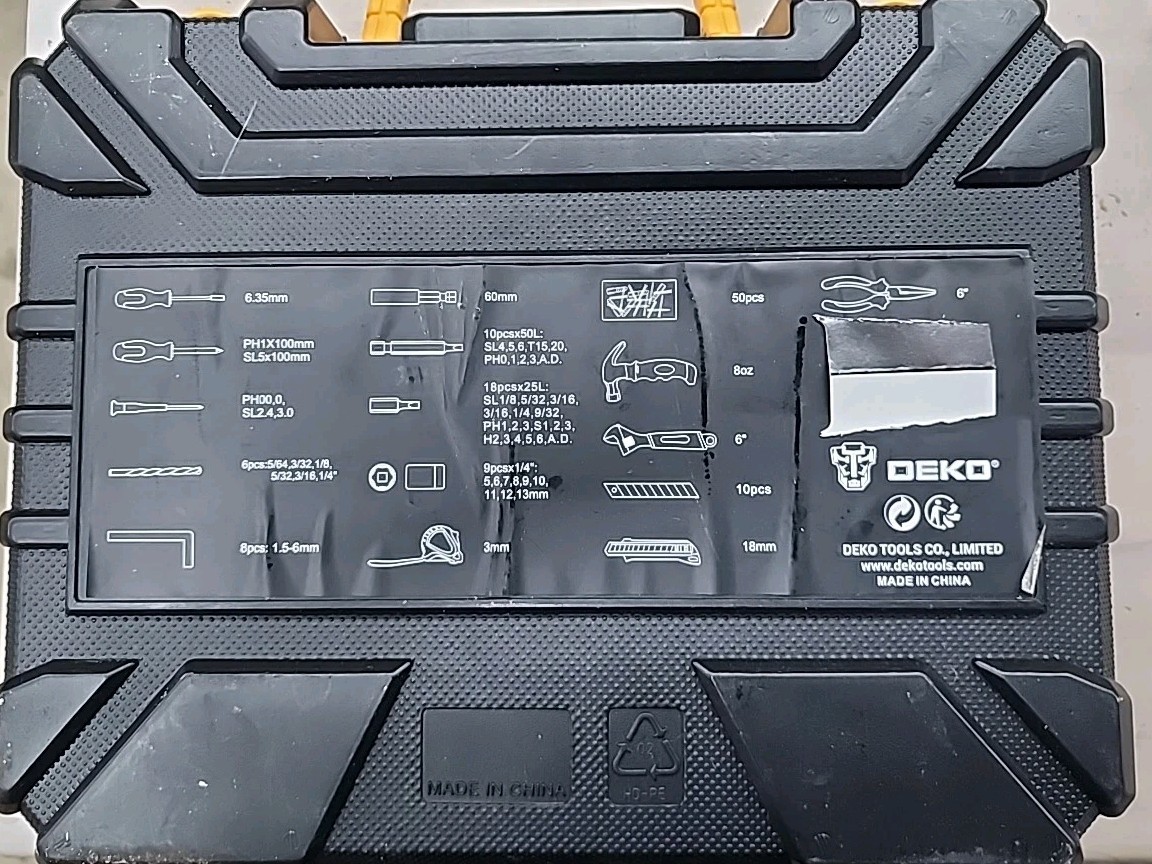 NO DRILL--DEKOPRO Tool SetTool Kit with Tool Box without Drill, NO DRILL