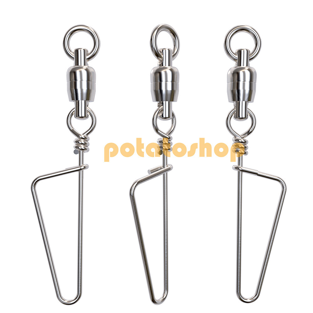 Assorted 20X Swivels Fishing Terminal Tackle Stainless Steel Solid Dual Rotation